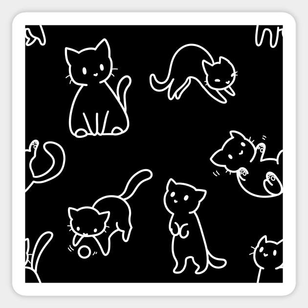 Kitties!! (Inverted version) Sticker by lilacfeathers